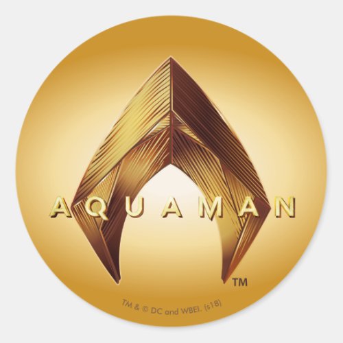 Aquaman  Golden Aquaman Logo Classic Round Sticker