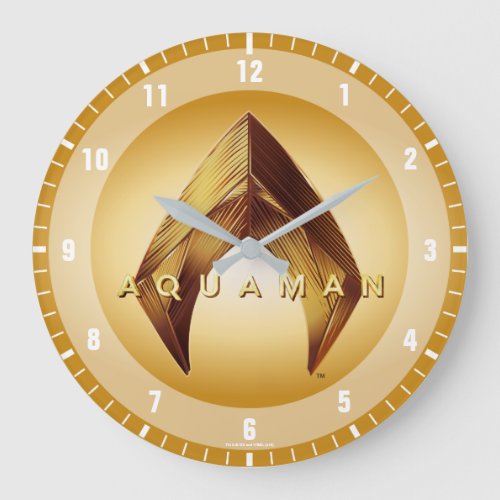 Aquaman  Golden Aquaman Logo Large Clock