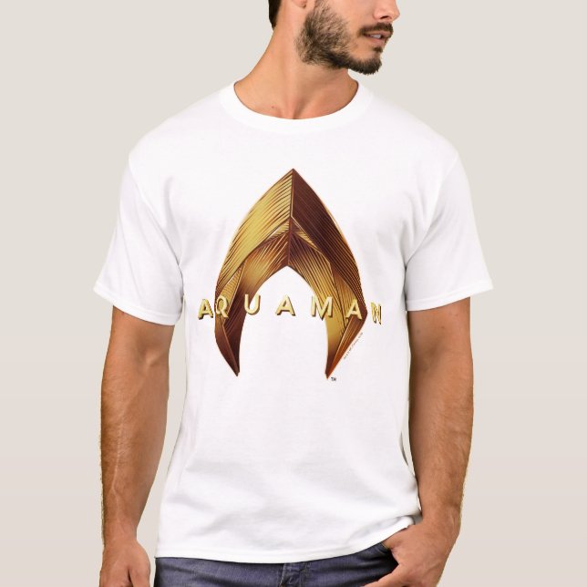 Aquaman | Golden Aquaman Logo T-Shirt (Front)