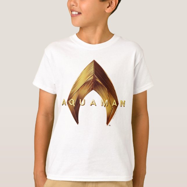 Aquaman | Golden Aquaman Logo T-Shirt (Front)