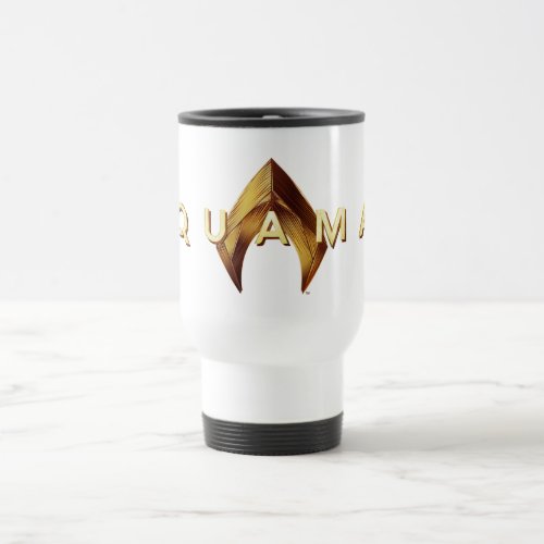 Aquaman  Golden Aquaman Logo Travel Mug