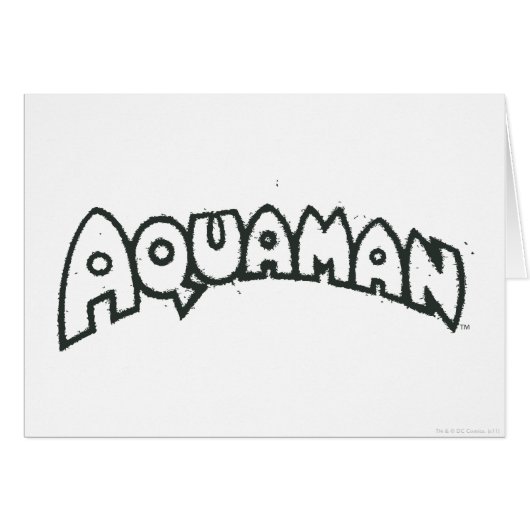 Aquaman Grunge Black Logo 2 Cards (Front Horizontal)