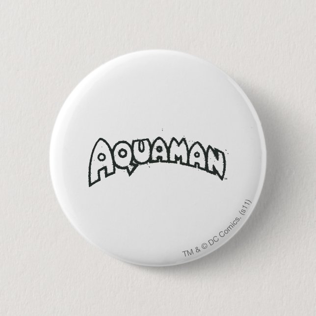 Aquaman Grunge Black Logo 2 Pinback Button (Front)