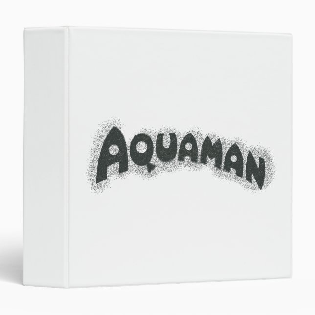 Aquaman Grunge Black Logo 3 Ring Binder (Front/Spine)