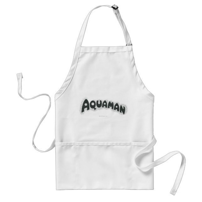 Aquaman Grunge Black Logo Adult Apron (Front)