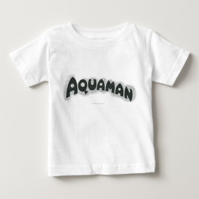 Aquaman Grunge Black Logo Baby T-Shirt (Front)