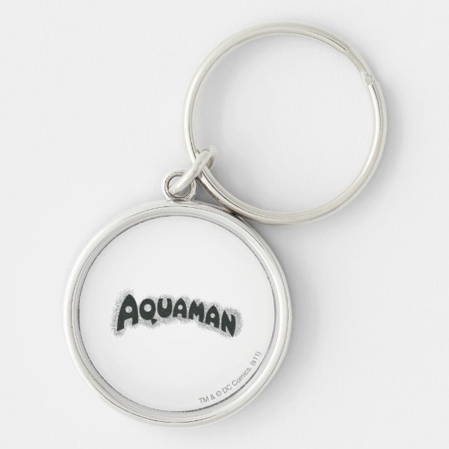 Aquaman Grunge Black Logo Keychain (Front)