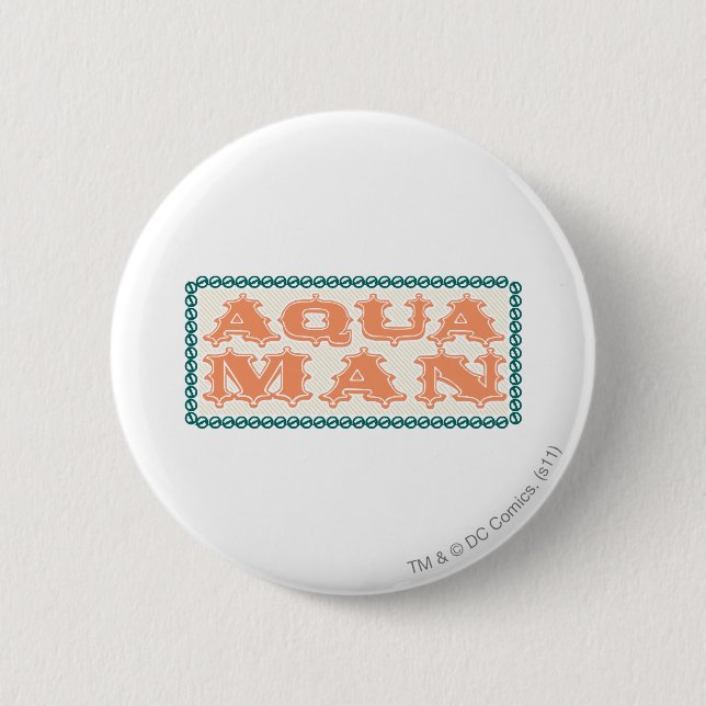 Aquaman It's Showtime! Letters Pinback Button (Front)