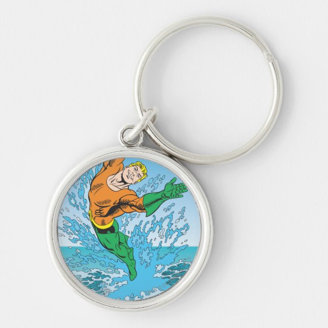 Aquaman Jumps Out of Sea Keychain (Front)