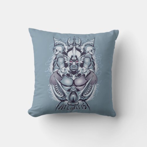 Aquaman  King Orm of Atlantis Graphic Throw Pillow