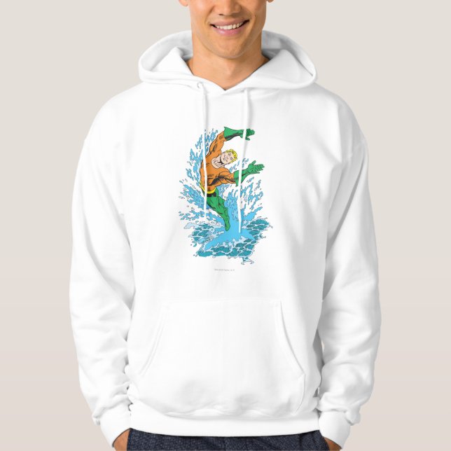 Aquaman Leaps in Wave Hoodie (Front)