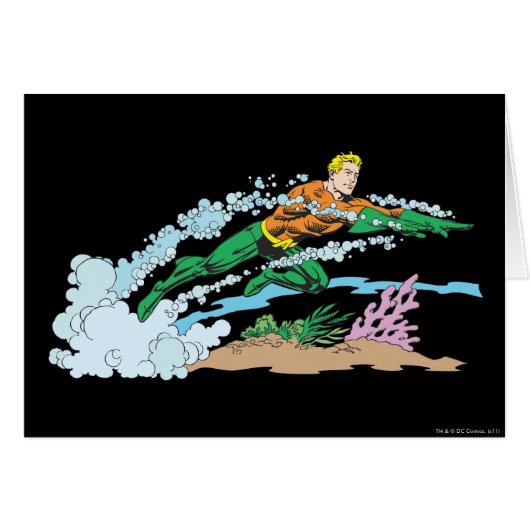 Aquaman Leaps Over Coral Cards (Front Horizontal)