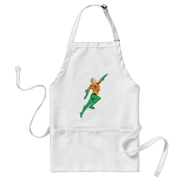 Aquaman Leaps Up Adult Apron (Front)