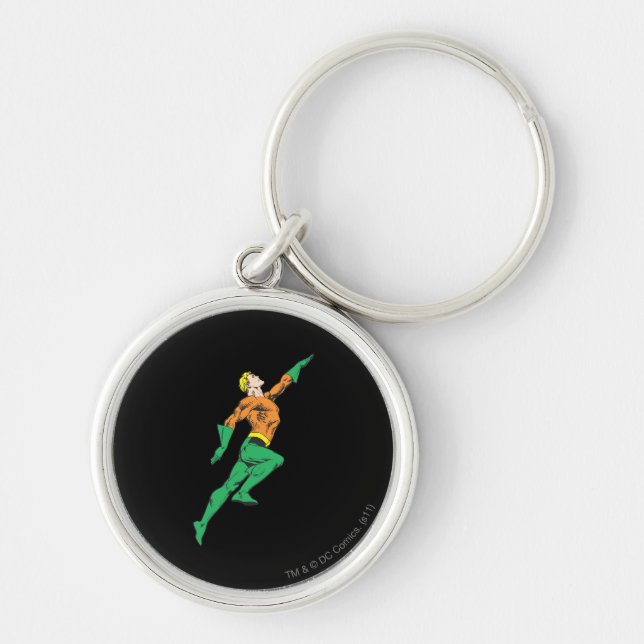 Aquaman Leaps Up Keychain (Front)
