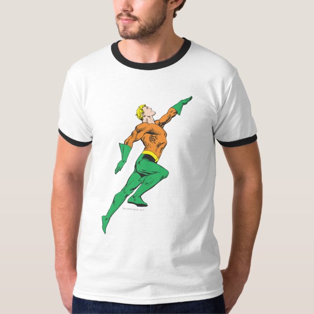 Aquaman Leaps Up T-Shirt (Front)
