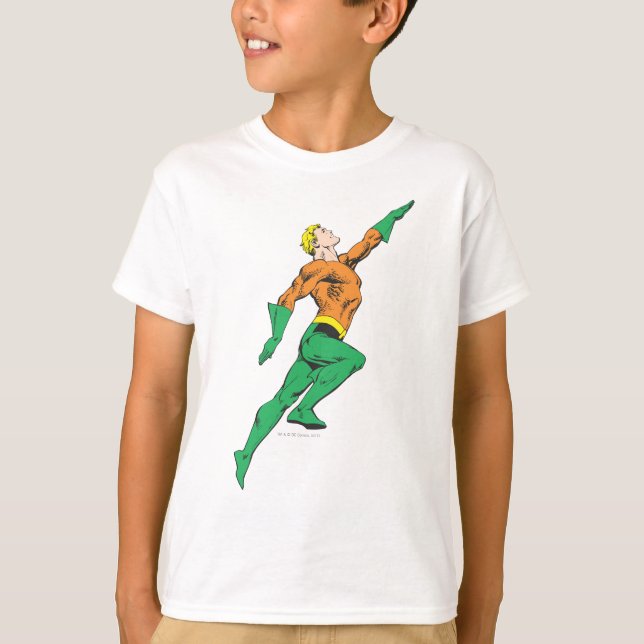 Aquaman Leaps Up T-Shirt (Front)