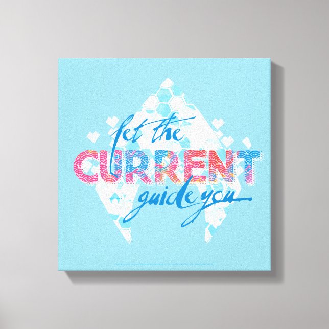 Aquaman | "Let The Current Guide You" Logo Graphic Canvas Print (Front)