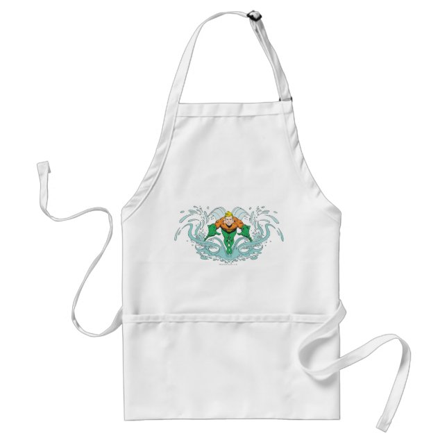 Aquaman Lunging Forward Adult Apron (Front)