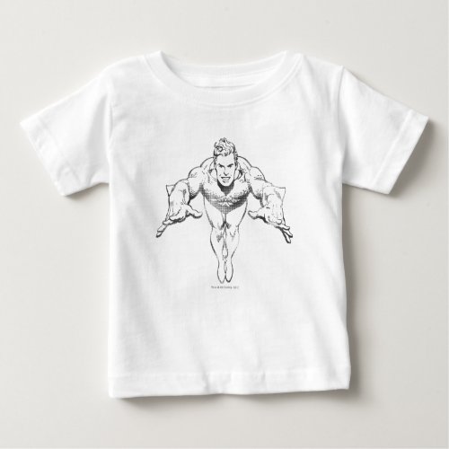 Aquaman Lunging Forward BW Baby T_Shirt