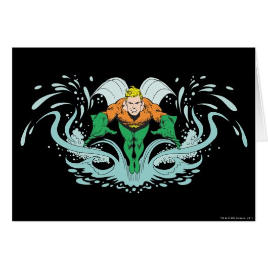 Aquaman Lunging Forward Cards (Front Horizontal)