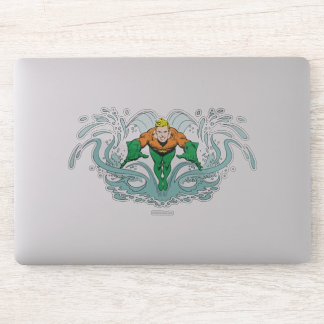 Aquaman Lunging Forward Sticker (Computer)