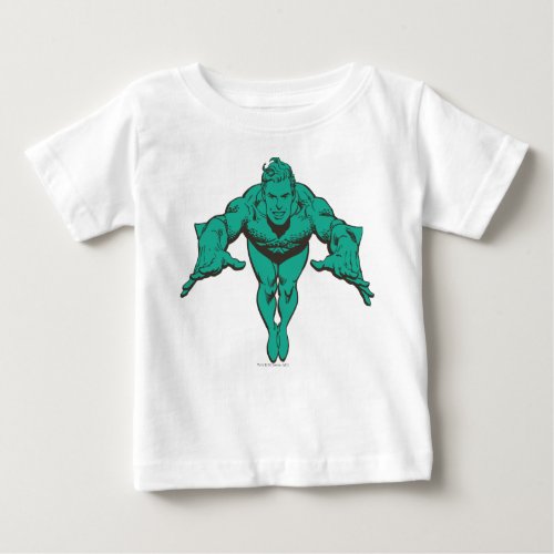 Aquaman Lunging Forward _ Teal Baby T_Shirt
