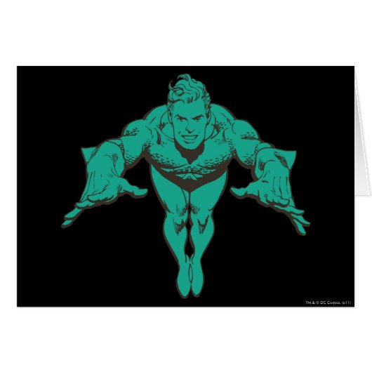 Aquaman Lunging Forward - Teal Cards (Front Horizontal)