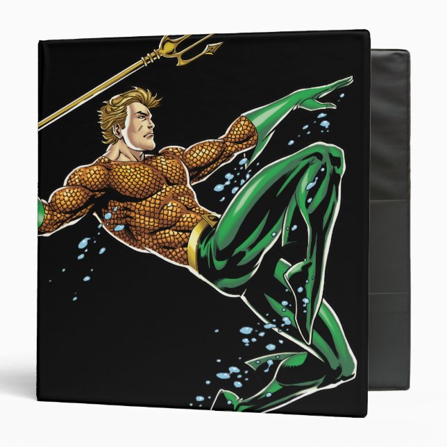 Aquaman Lunging with Spear Binder (Front/Inside)