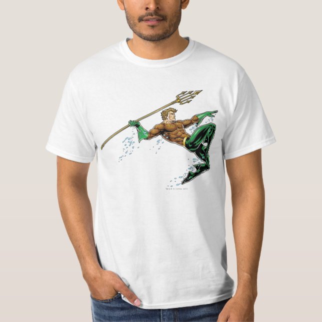 Aquaman Lunging with Spear T-Shirt (Front)