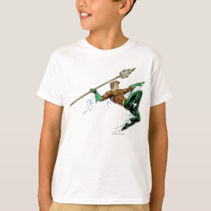 Aquaman Lunging with Spear T-Shirt