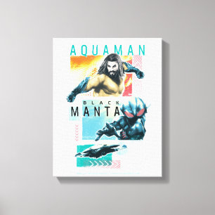 Aquaman Modernist Aquaman & Black Manta Graphic Canvas Print