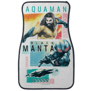 Aquaman Modernist Aquaman & Black Manta Graphic Car Floor Mat