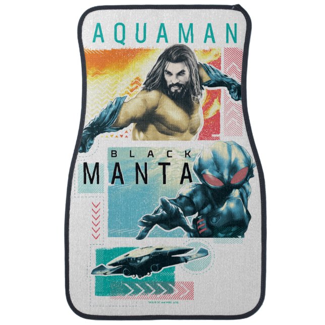 Aquaman | Modernist Aquaman & Black Manta Graphic Car Floor Mat (Front)