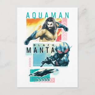 Aquaman   Modernist Aquaman & Black Manta Graphic Postcard