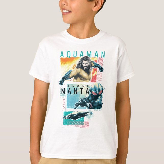 Aquaman | Modernist Aquaman & Black Manta Graphic T-Shirt (Front)
