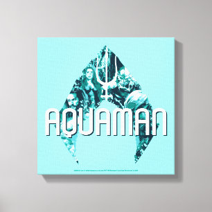 Aquaman Orin, Mera, Orm & Black Manta In Symbol Canvas Print