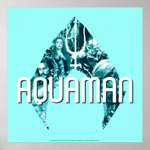 Aquaman Orin, Mera, Orm & Black Manta In Symbol Poster