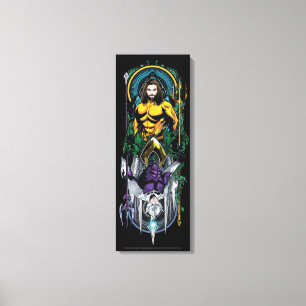 Aquaman Orin & Orm Reversible Art Nouveau Panel Canvas Print