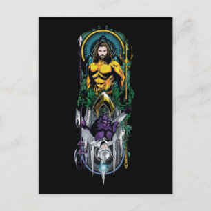 Aquaman Orin & Orm Reversible Art Nouveau Panel Postcard