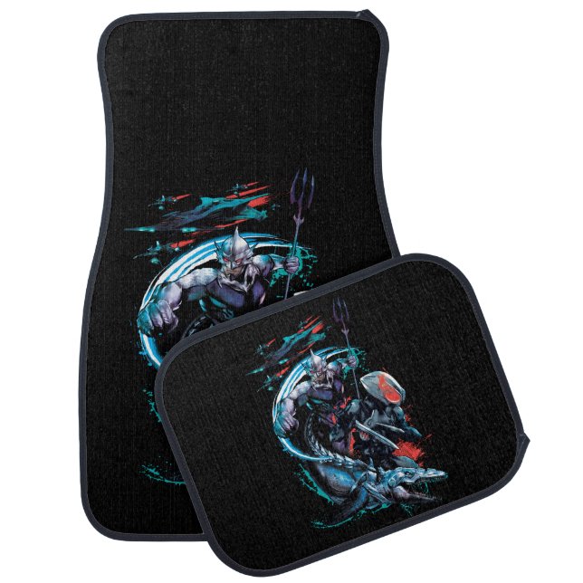 Aquaman | Orm, Black Manta, Tylosaur, & Ships Car Floor Mat (Set)