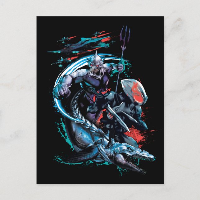 Aquaman | Orm, Black Manta, Tylosaur, & Ships Postcard (Front)