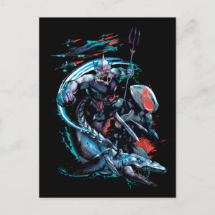 Aquaman Orm, Black Manta, Tylosaur, & Ships Postcard