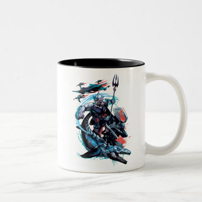 Aquaman | Orm, Black Manta, Tylosaur, & Ships Two-Tone Coffee Mug (Right)
