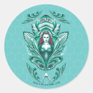 Aquaman Ornate Mera Graphic Classic Round Sticker