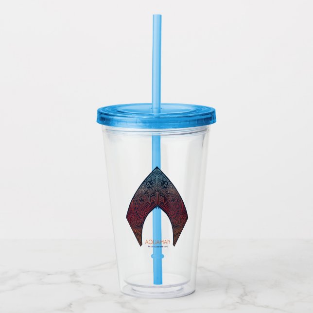 Aquaman | Paisley Aquaman Logo Acrylic Tumbler (Front)