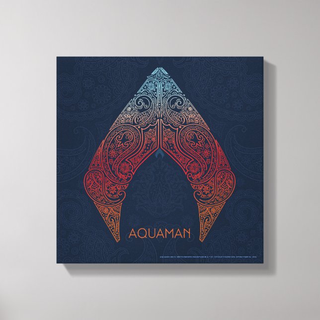 Aquaman | Paisley Aquaman Logo Canvas Print (Front)