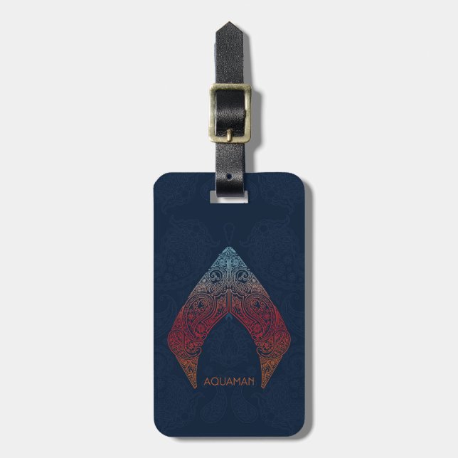 Aquaman | Paisley Aquaman Logo Luggage Tag (Front Vertical)