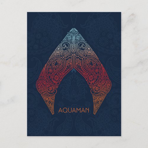 Aquaman  Paisley Aquaman Logo Postcard