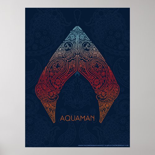 Aquaman  Paisley Aquaman Logo Poster