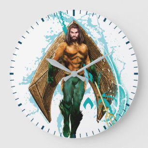 Aquaman Prince Orin With Aquaman Logo Large Clock